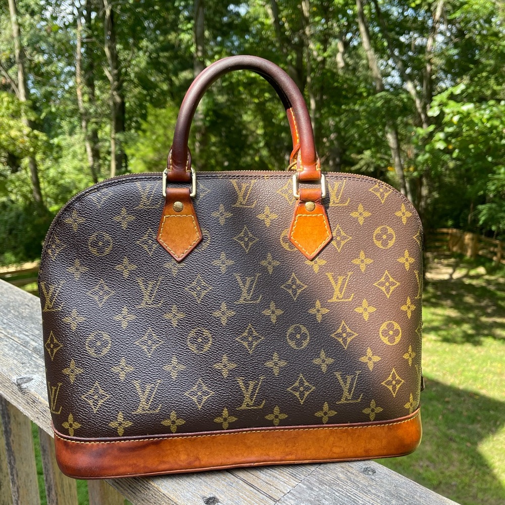 Louis Vuitton Brown Monogram Canvas Satchel with Vachetta Trim